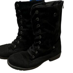 WANTED Faux Suede Combat Boots Fur Lined Size 10